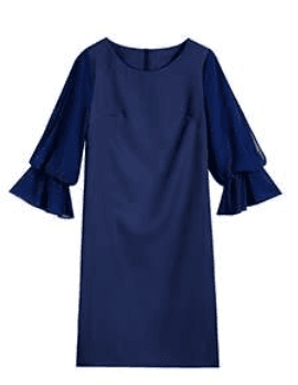 結婚式お呼ばれドレス エレガントフリル袖ワンピース