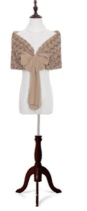 結婚式お呼ばれドレス　柔らかなショール風フェイクファーボレロ