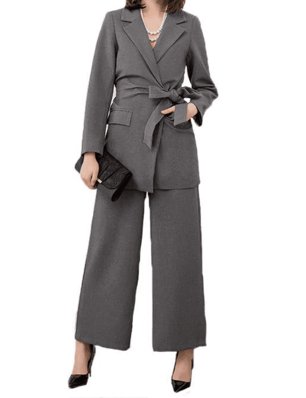 スタイリッシュリボンパンツスーツ