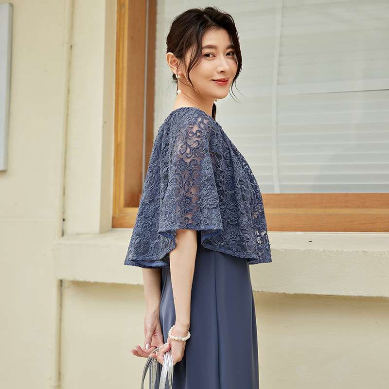 結婚式お呼ばれドレス シフォンレース華麗ドレス
