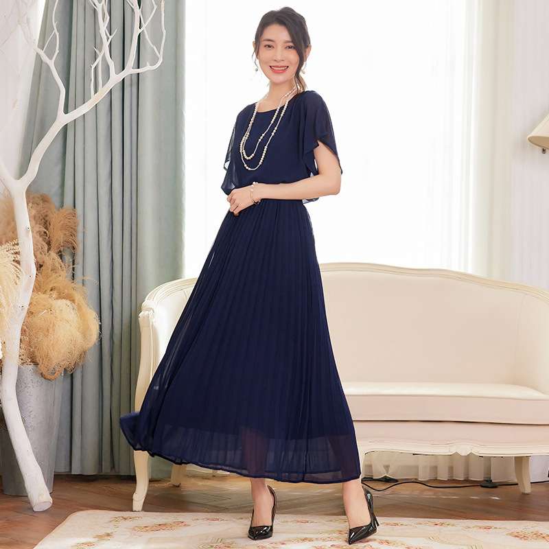 シフォンプリーツエレガンスドレス
