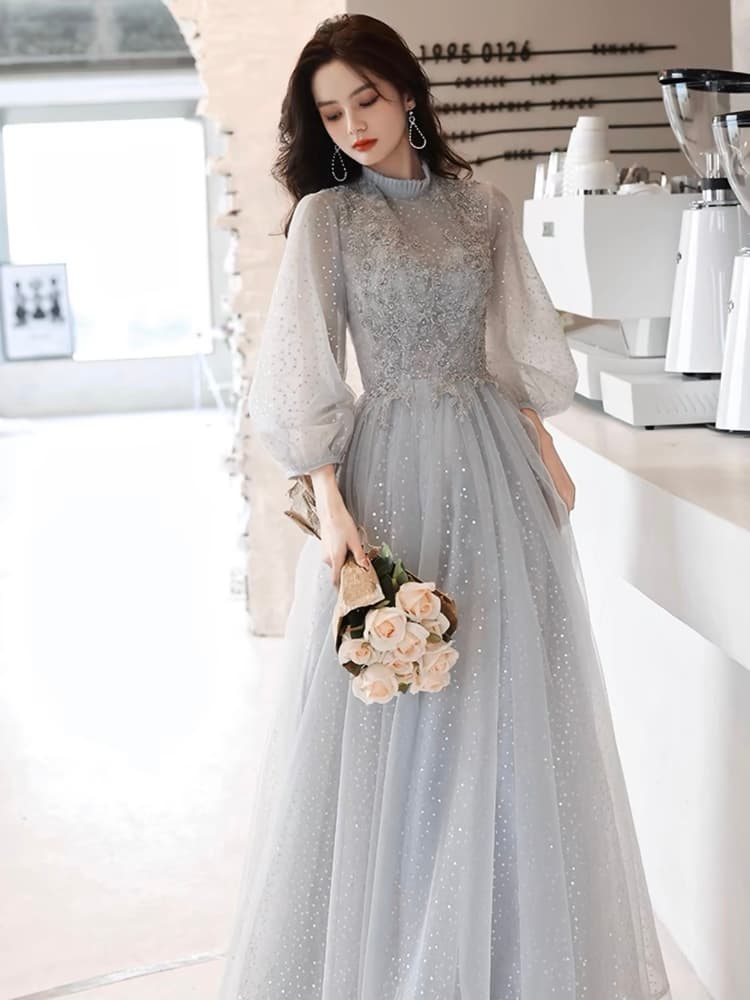 結婚式お呼ばれドレス スパンコールシフォンワンピースドレス