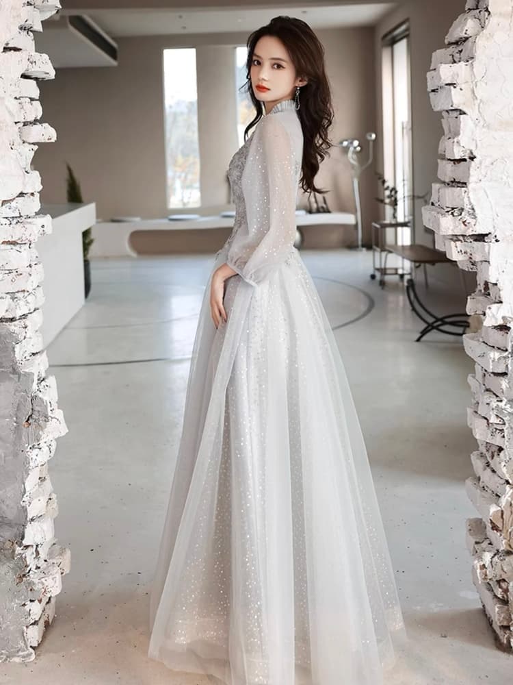 結婚式お呼ばれドレス スパンコールシフォンワンピースドレス