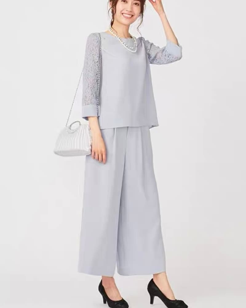 結婚式お呼ばれドレス シンプルで使いやすい スタイリッシュなパンツドレス