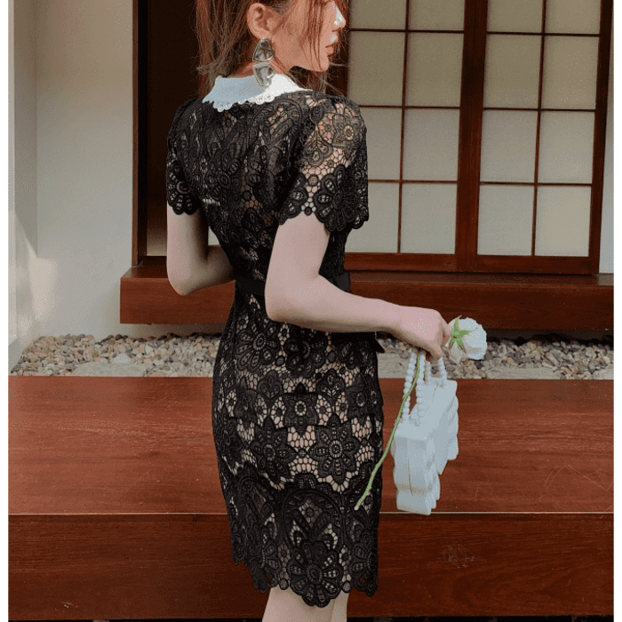 結婚式お呼ばれドレス服レースショートドレス