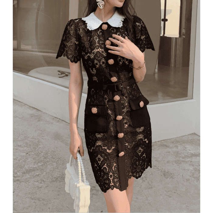 結婚式お呼ばれドレス服レースショートドレス
