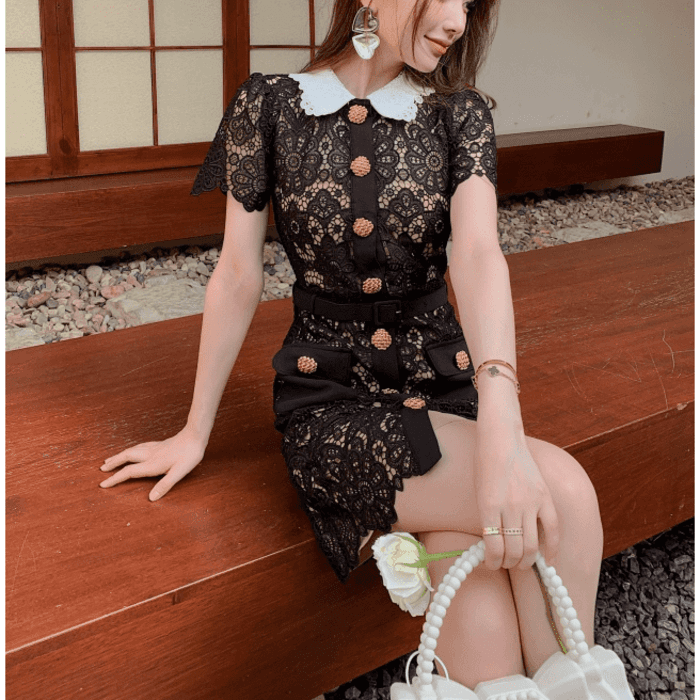 結婚式お呼ばれドレス服レースショートドレス