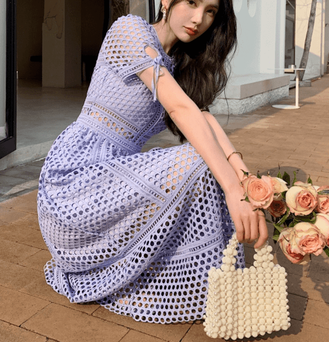 結婚式お呼ばれドレス服Aラインレースドレス