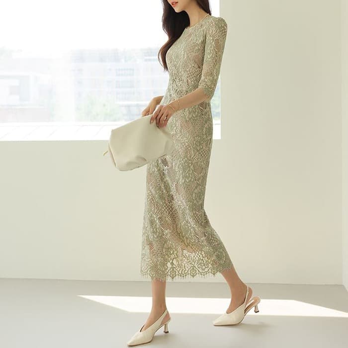 結婚式お呼ばれドレス服レースロングドレス