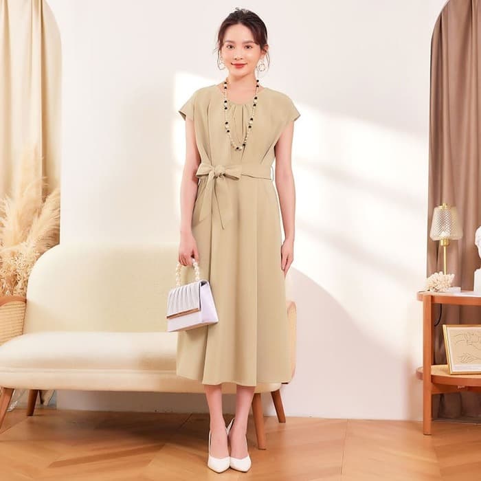 結婚式お呼ばれドレスフレンチスリーブロングドレス