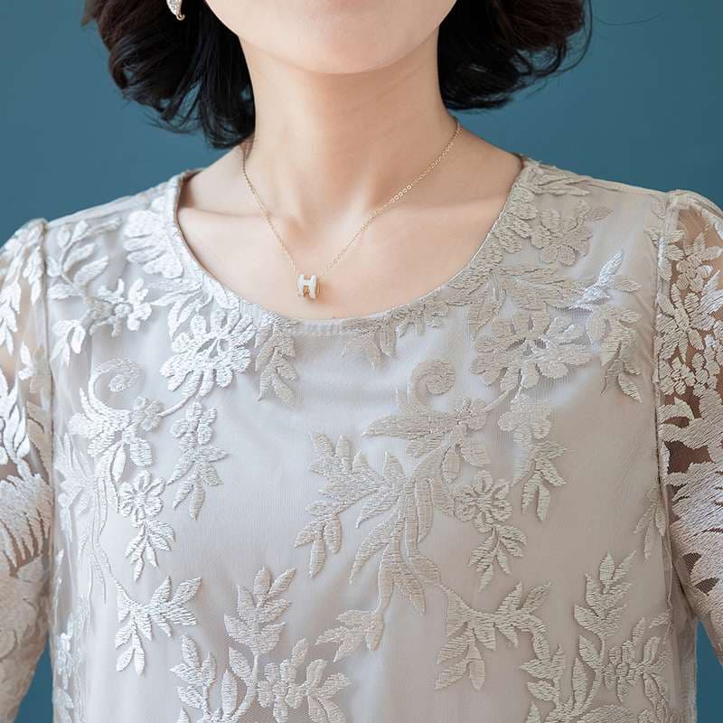 結婚式お呼ばれドレス エレガント花柄レースワンピース