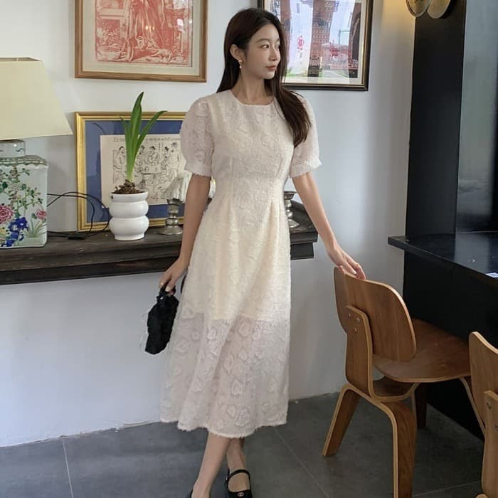 結婚式お呼ばれドレス服半袖花柄ドレスワンピース