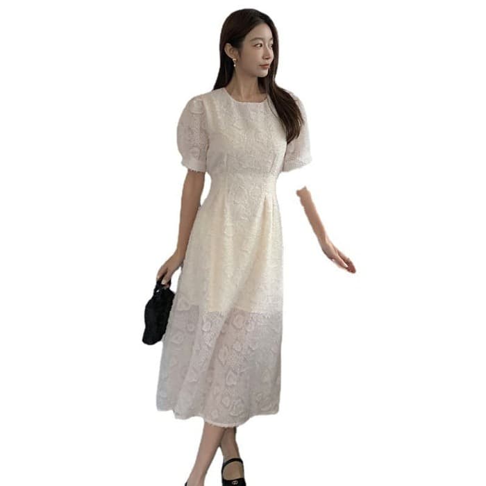 結婚式お呼ばれドレス服半袖花柄ドレスワンピース