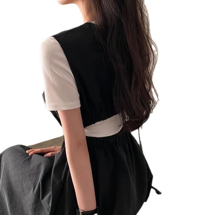 結婚式お呼ばれドレス服バックオープンロングドレスワンピース